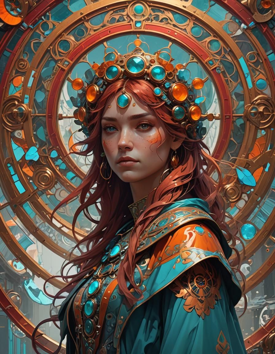 Person with Red Circle: Hyperdetailed Concept Art