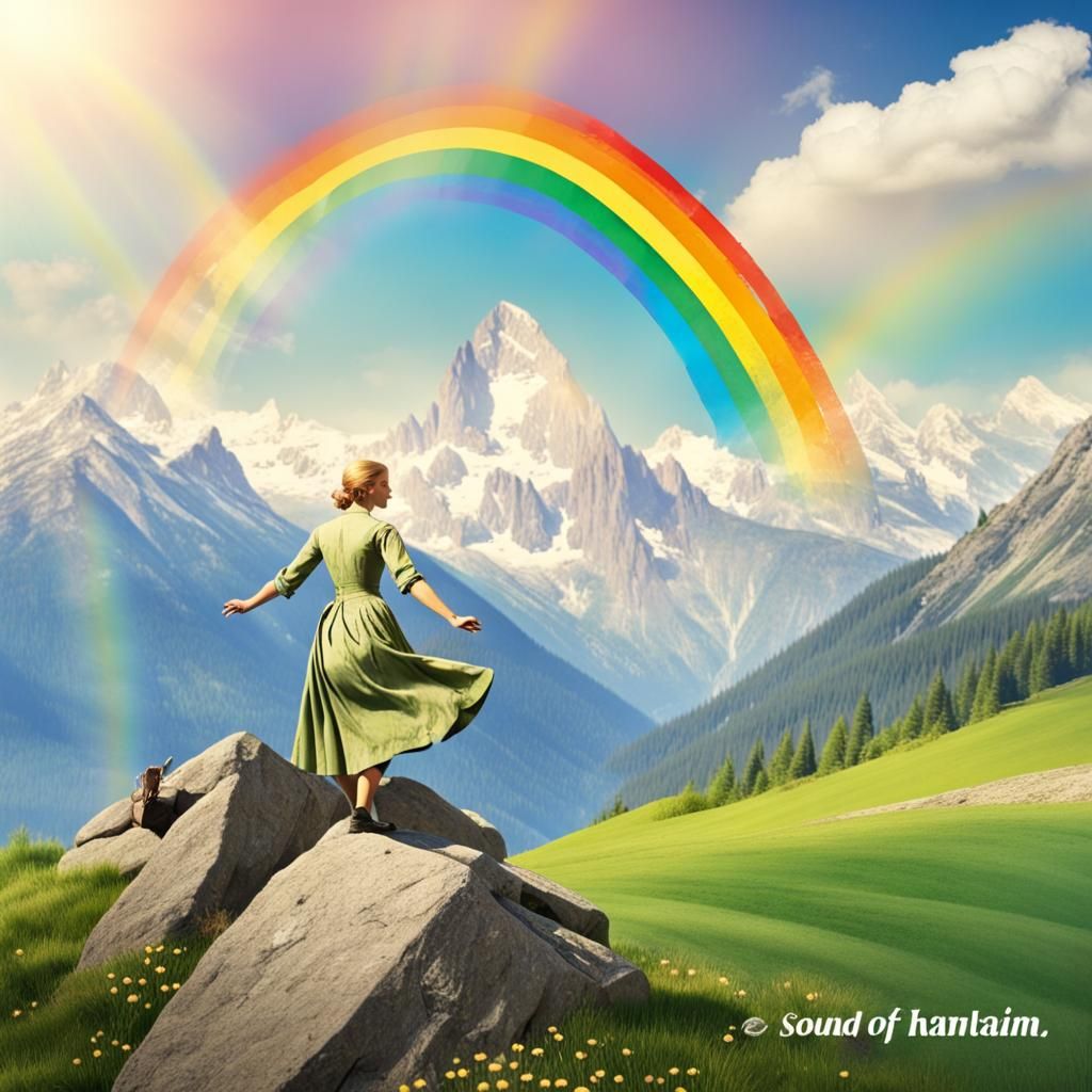 Landscape with Mountains, River, and Rainbow