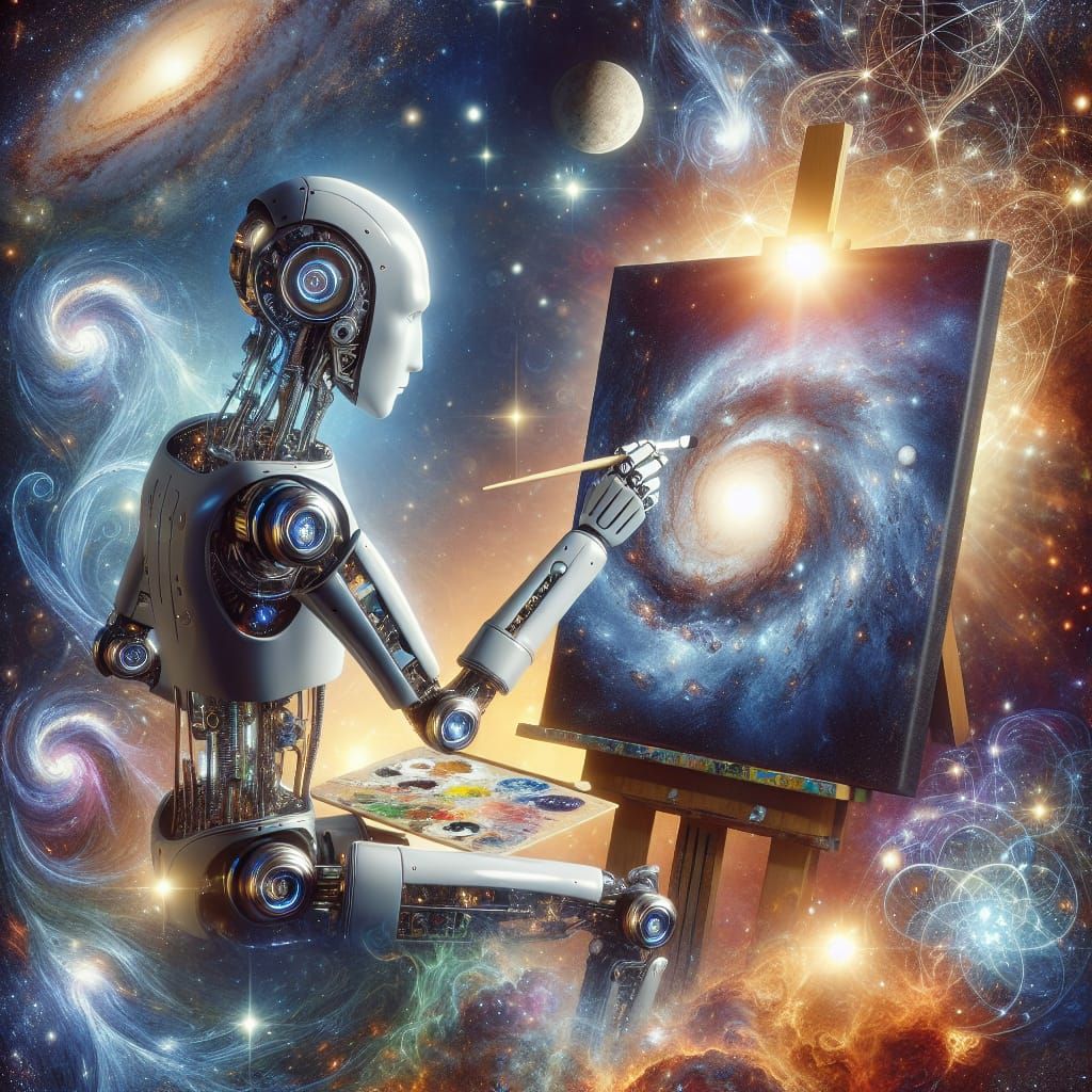 AI Robot Creates Art in Outer Space