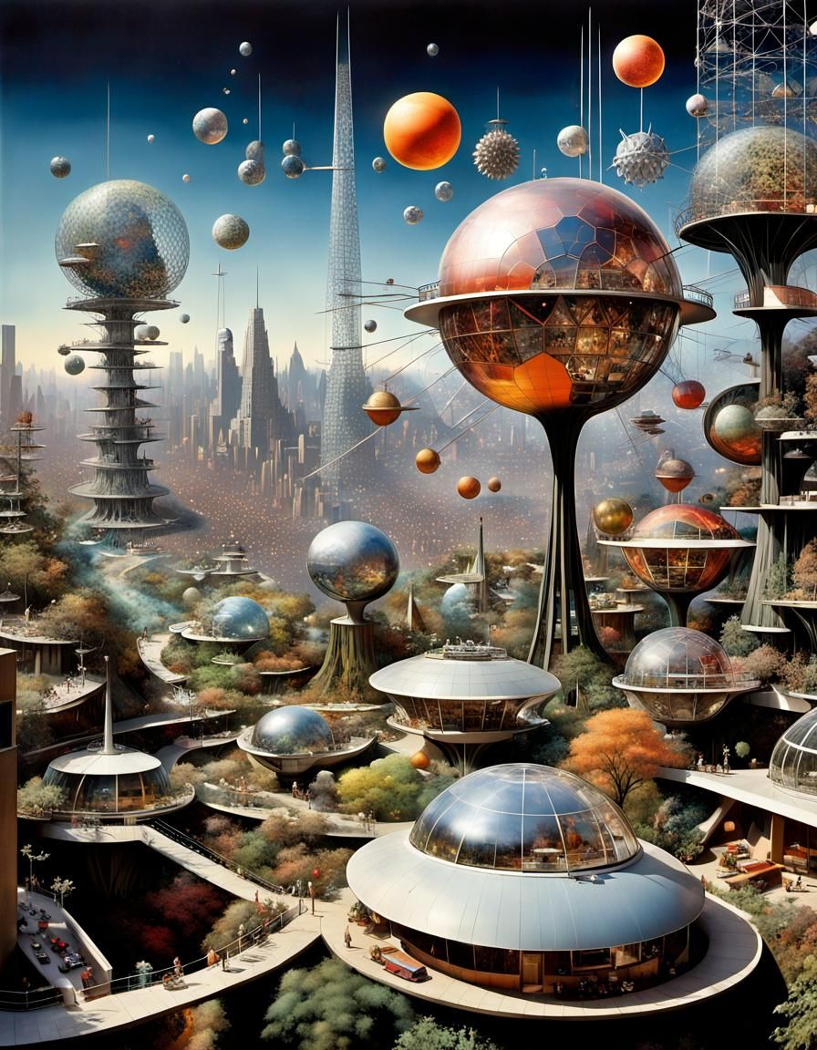 Futuristic Anarchytecture Cityscape in Quantum Style