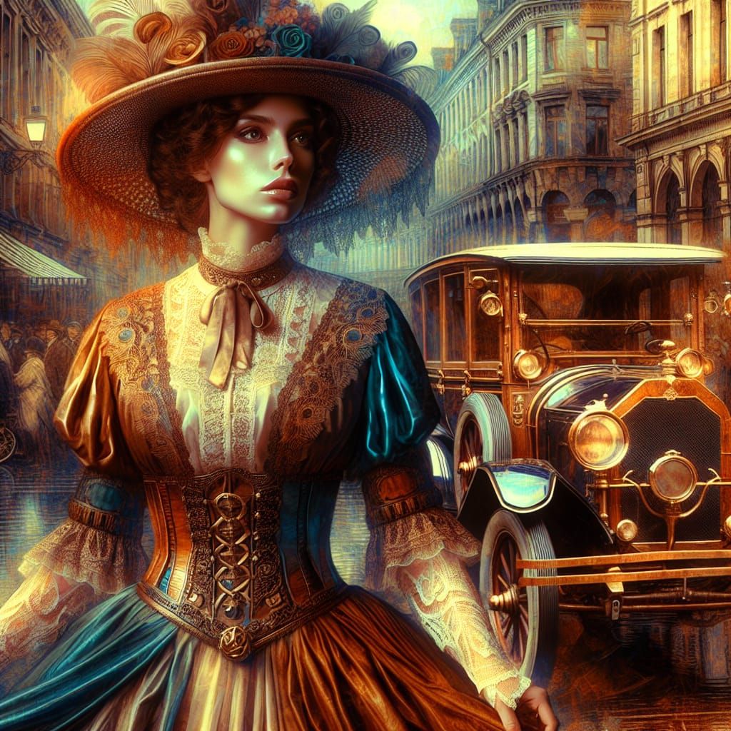 A Victorian Steampunk Siren in Elegant Regalia