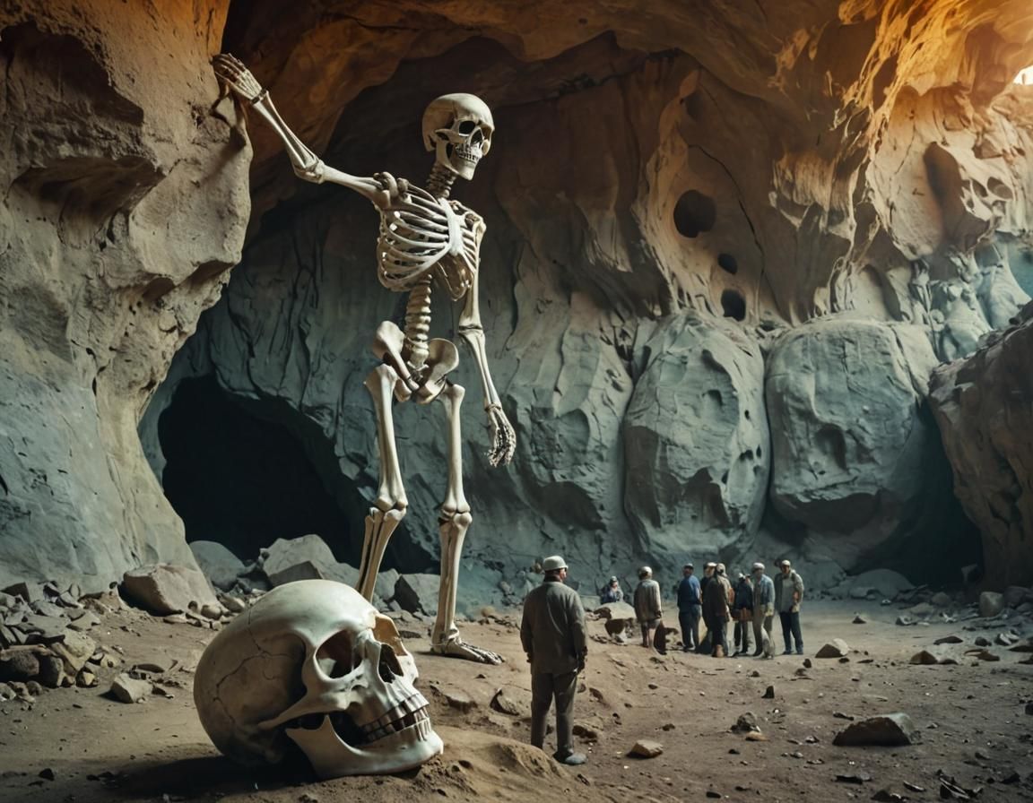 Giant Skeleton Discovery: Surreal Retrofuturist Archaeology