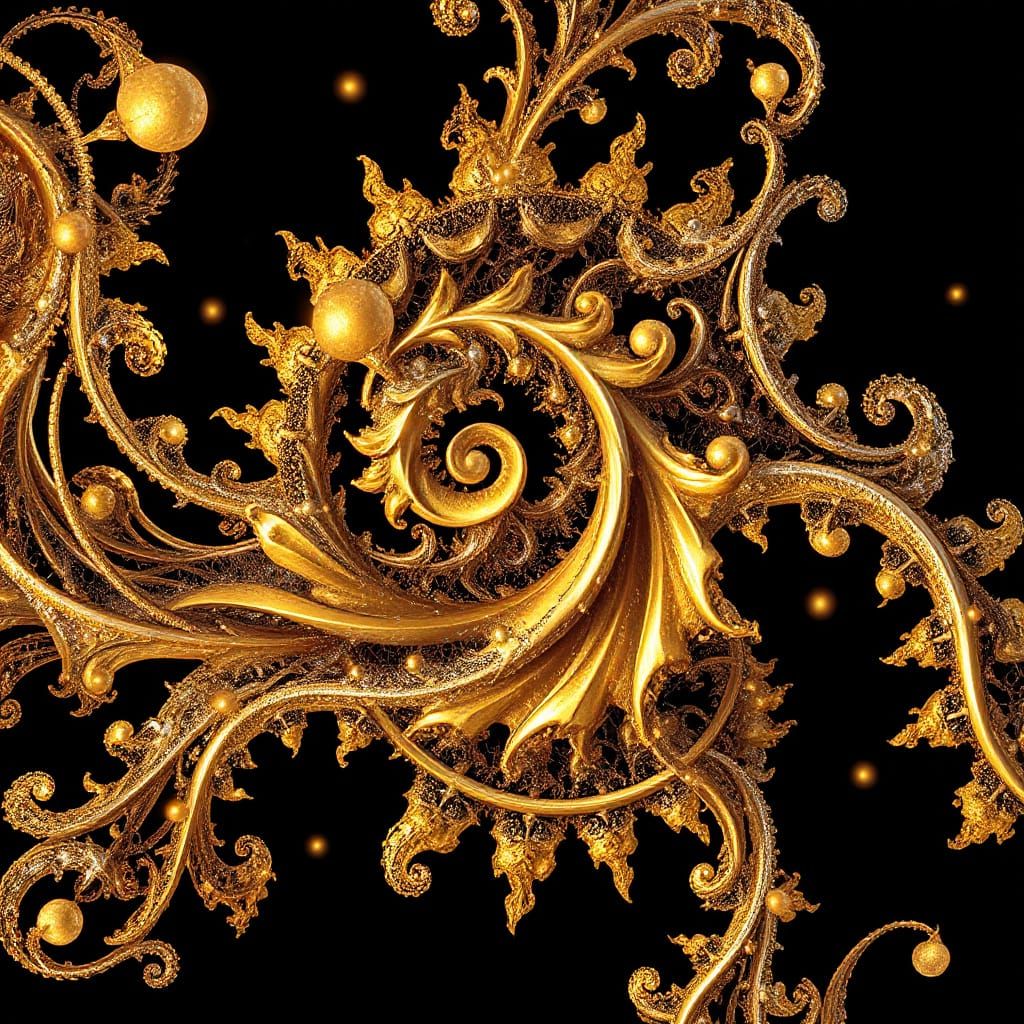 Golden Geometric Mosaic in Cosmic Luxury Style