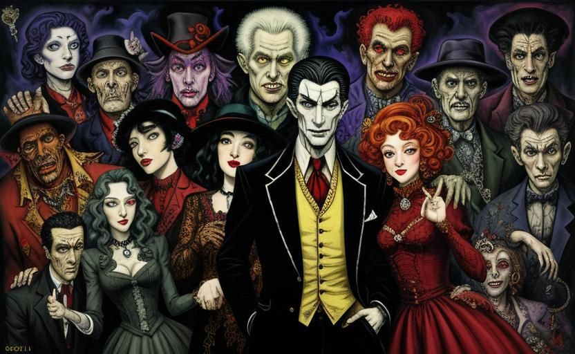 Vampires in Love: A Dark Fantasy Afrofuturist Image