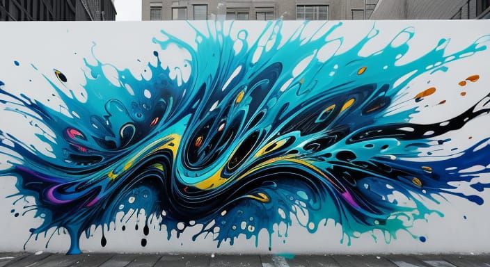 Vibrant Surrealism in High Contrast Graffiti Art