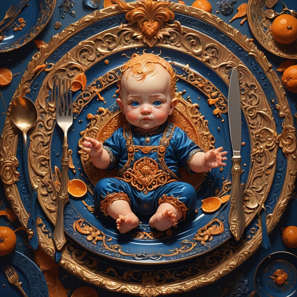 Ornate Dinner Plate with Baby: Concept Art