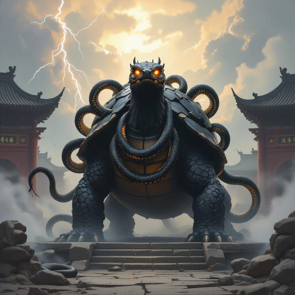 Xuanwu: Giant Tortoise God with Coiled Snakes