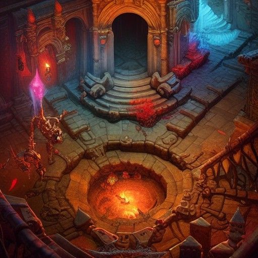 Epic Diablo Dungeon Death Pit Trap, 3D Masterpiece
