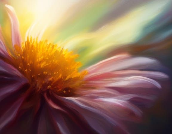 Detailed Daisy in Impasto Gouache Style