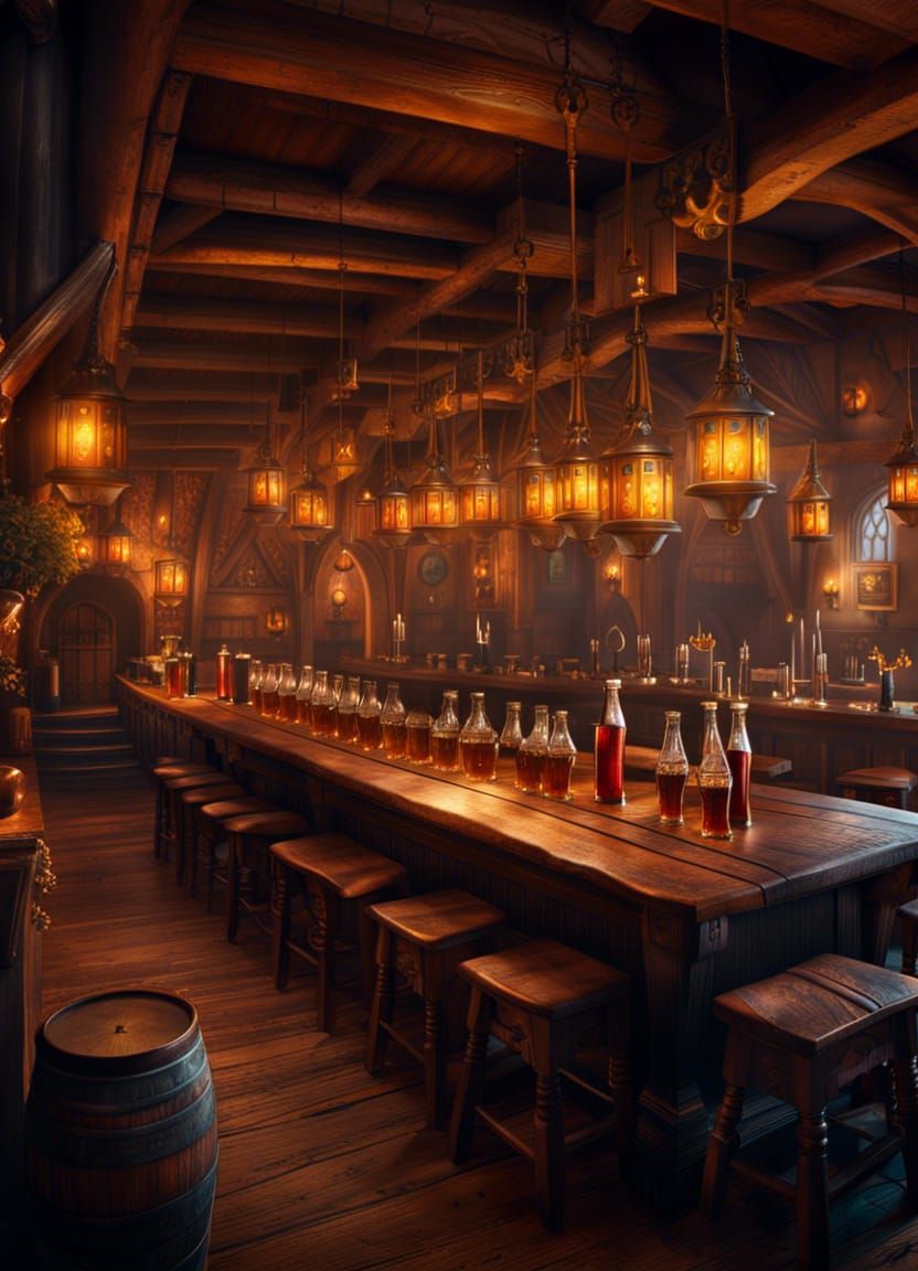 Oktoberfest in a Medieval Tavern: A Digital Masterpiece
