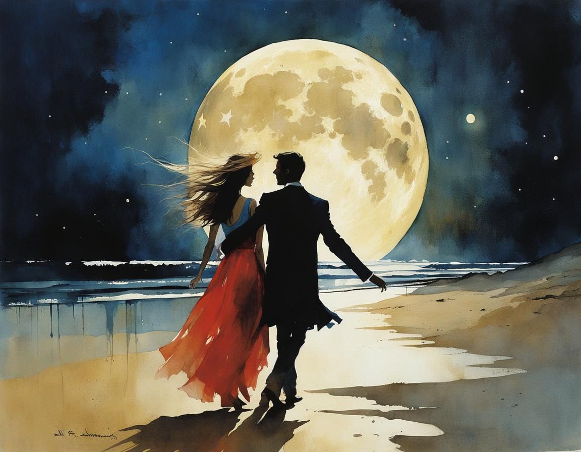 Magical Moonlit Dance Illustration