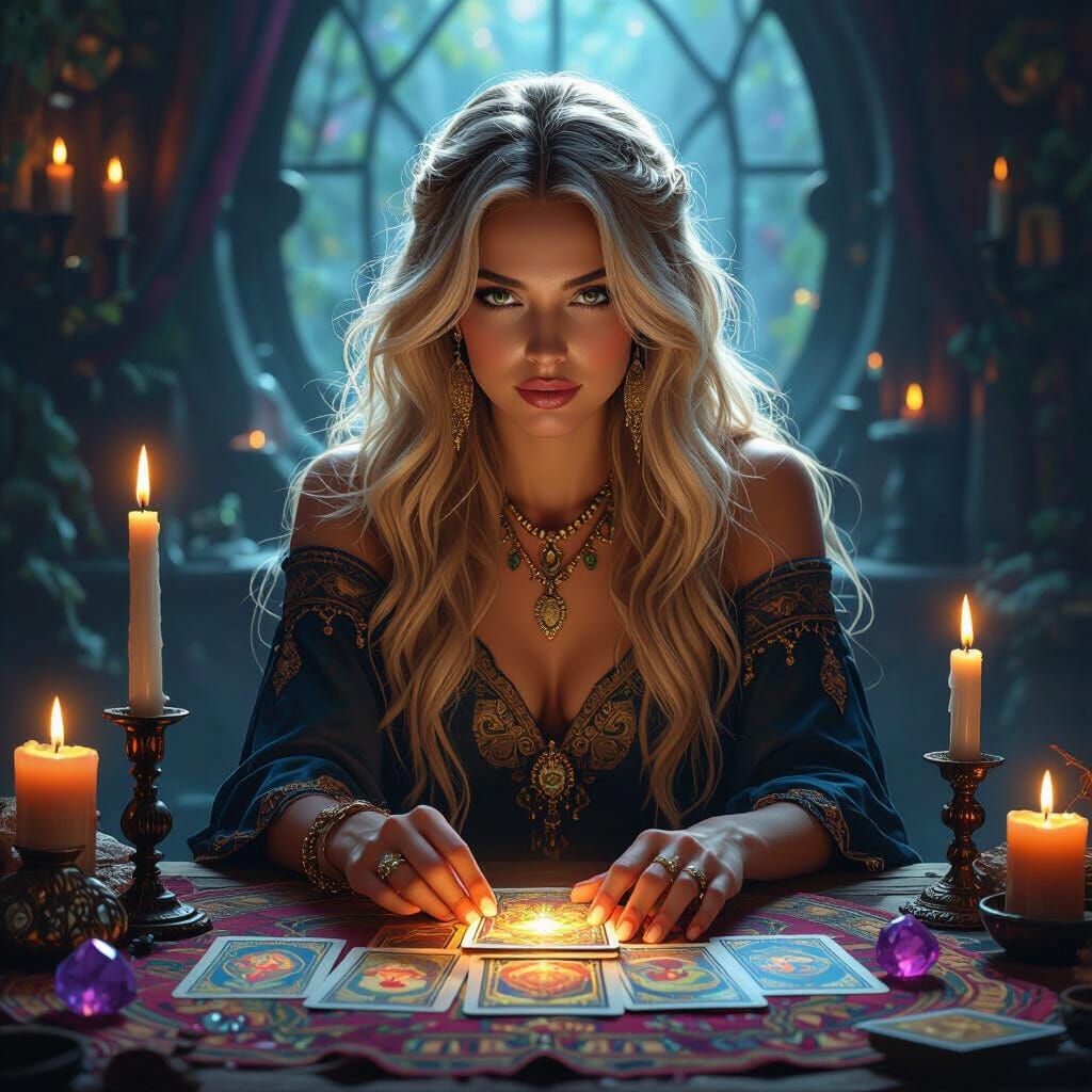 Mystical Tarot Reading in Holographic Astral Style