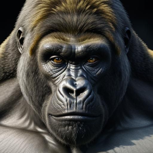 Hyperrealistic Gorilla in Splash Art Style