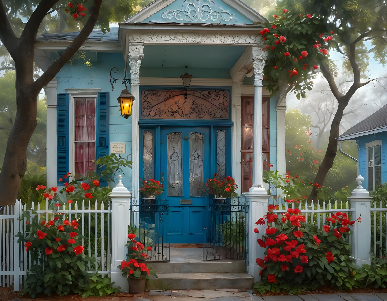 New Orleans Shotgun House in Fantasy Style
