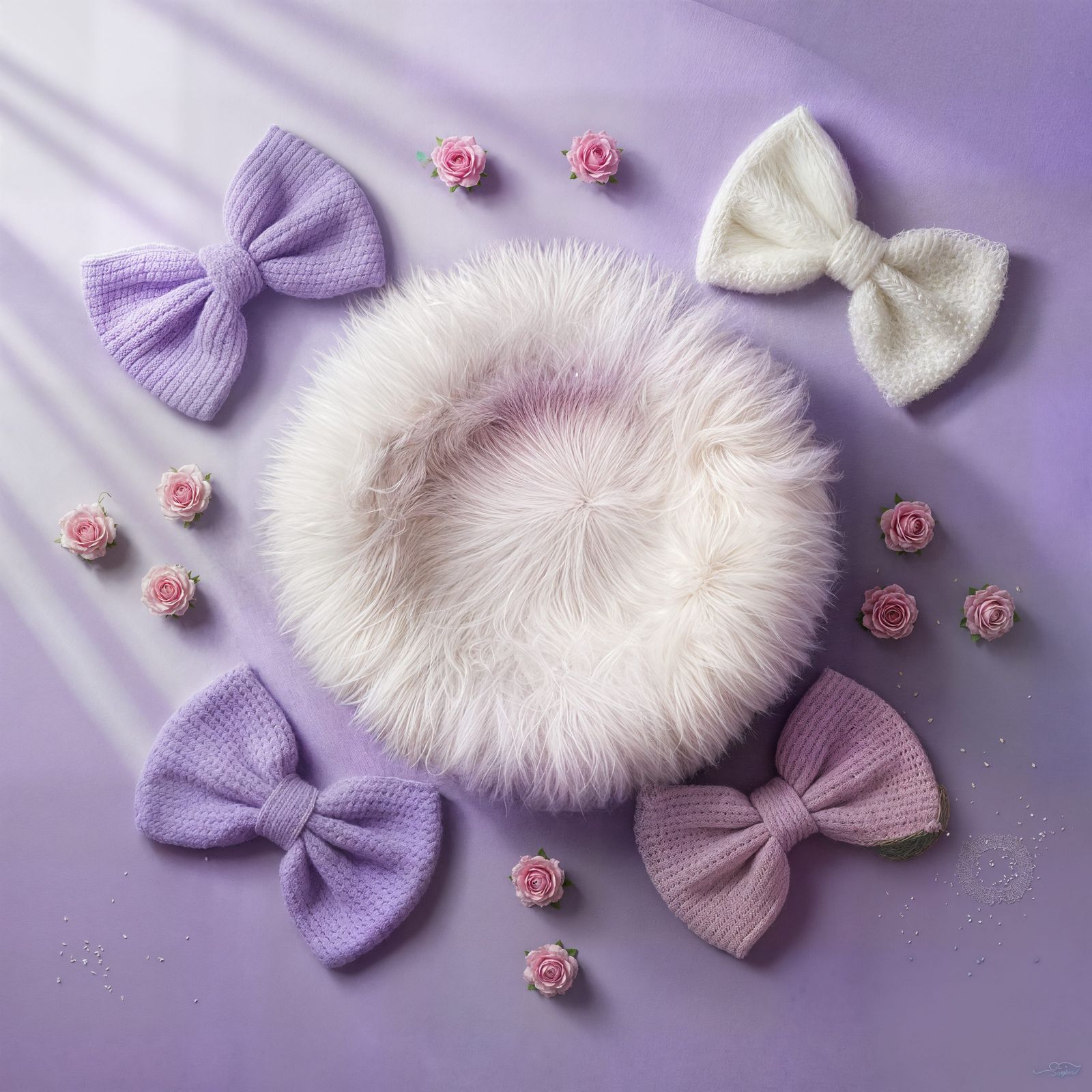 Dreamy Newborn Photography Setup with Pastel Accents