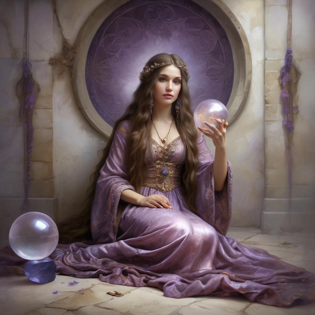 Medieval Gypsy Woman Portrait in Romantic Oil Painting Style