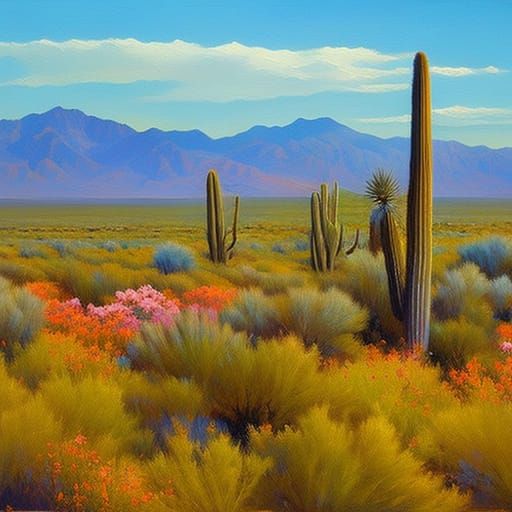 Cactus in Blossom: An Oil Painting