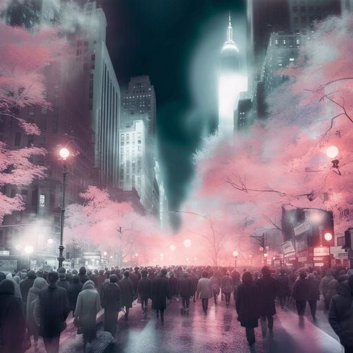 Infrared Photography Captures Crowded New York Street