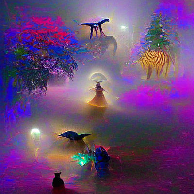 Enchanting Mystical Scene with Ethereal Entities
