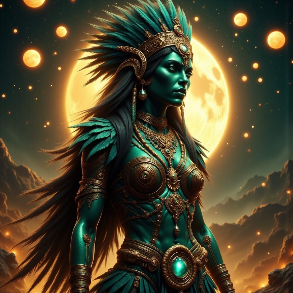 Ancient Mayan Priestess Radiates Solar Power in Sky Temple