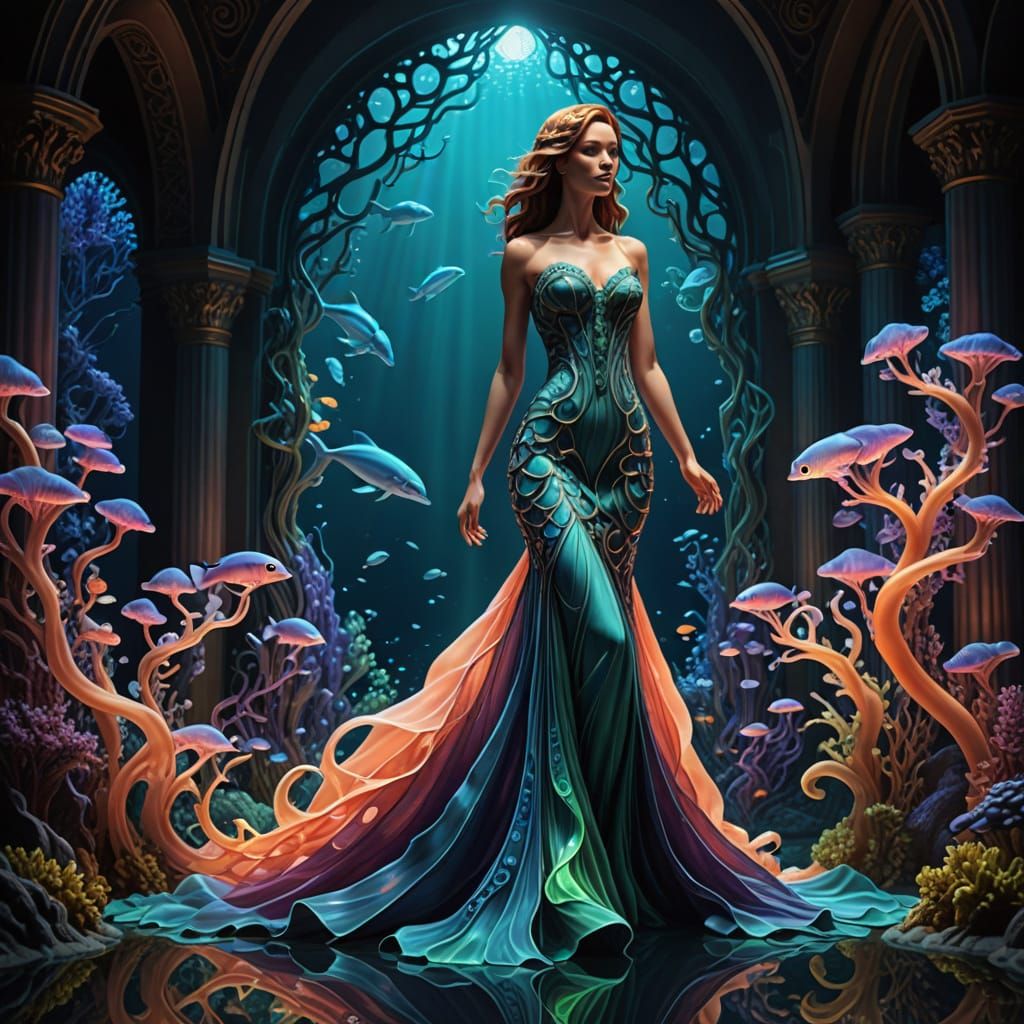 Underwater Fashion Show in Coral Reef Theater