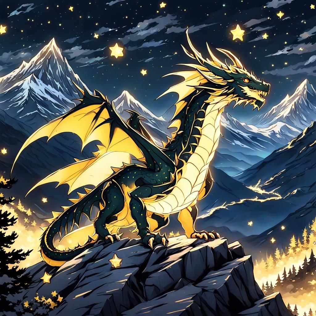 Glowing Dragon Portrait in Anime Style