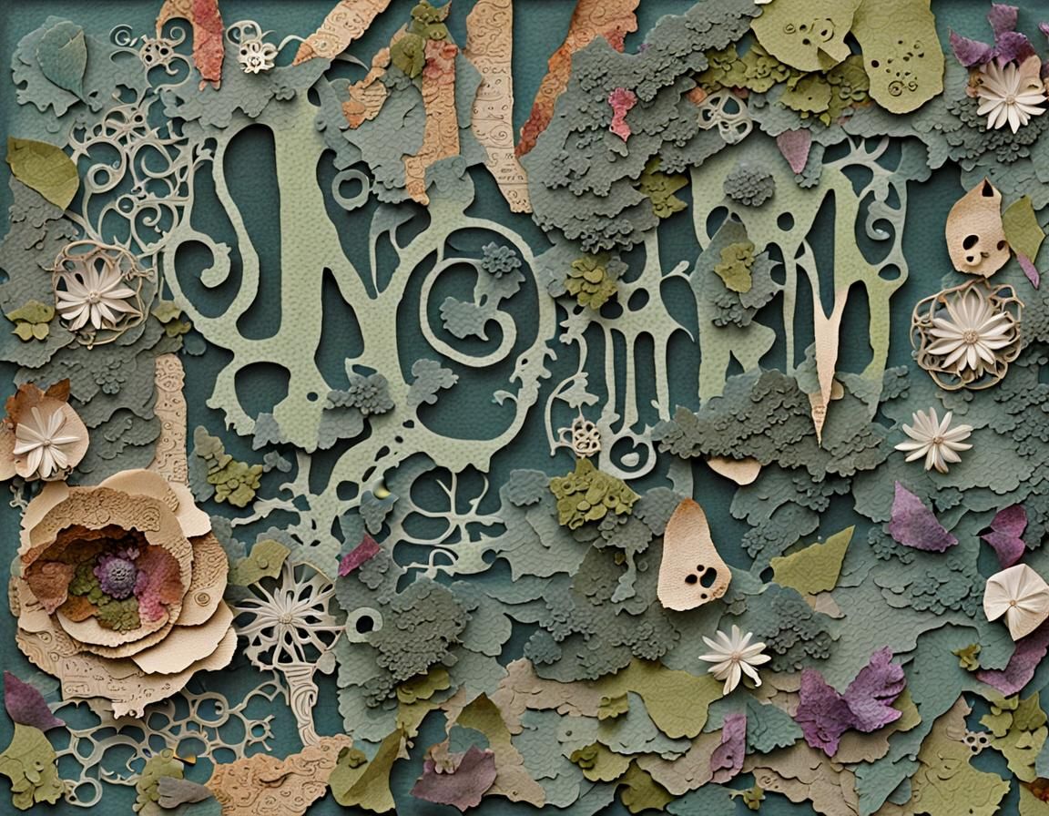 Macabre Gothic Character in Mixed-Media Collage