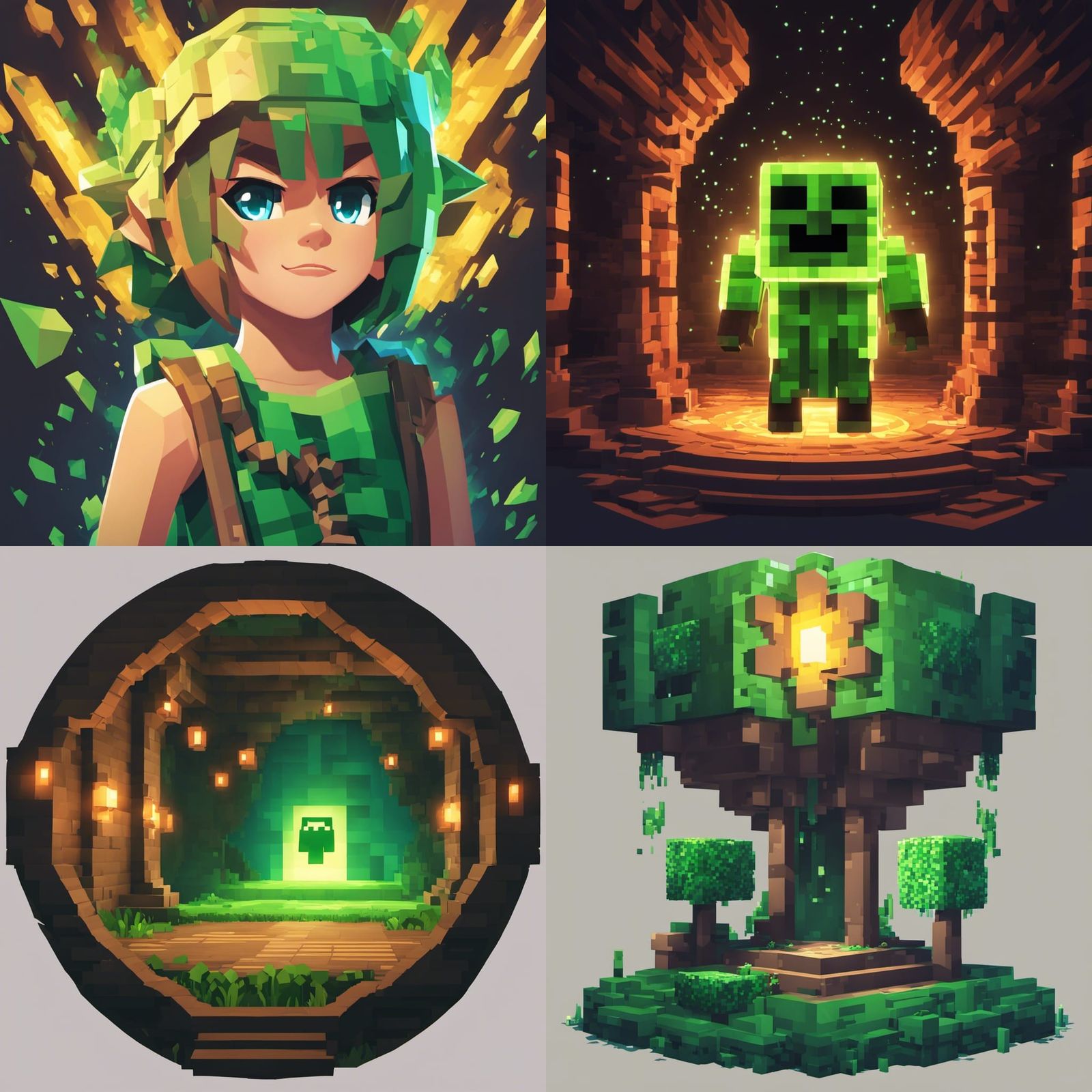 Minecraft Creeper in Breath of the Wild Style