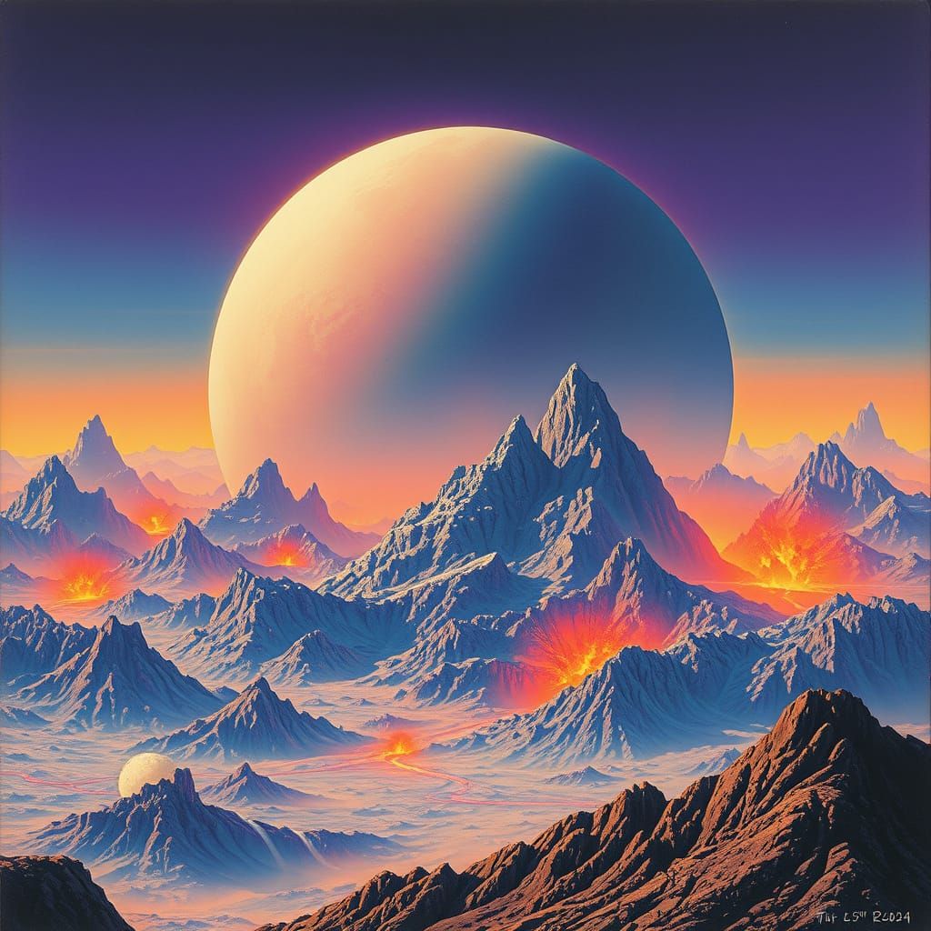 Cosmic Planet on Brink of Collapse in Vibrant, Ombre-Inspire...