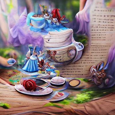 Alice in Wonderland Tea Party Illustration