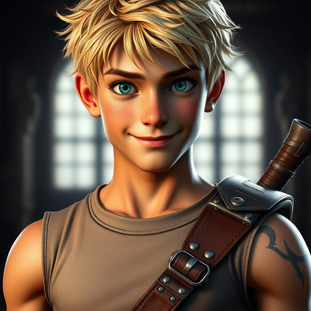 Battle-Worn College Warrior in Hyper-Realistic Detail