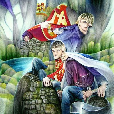 Merlin and King Arthur Illustration