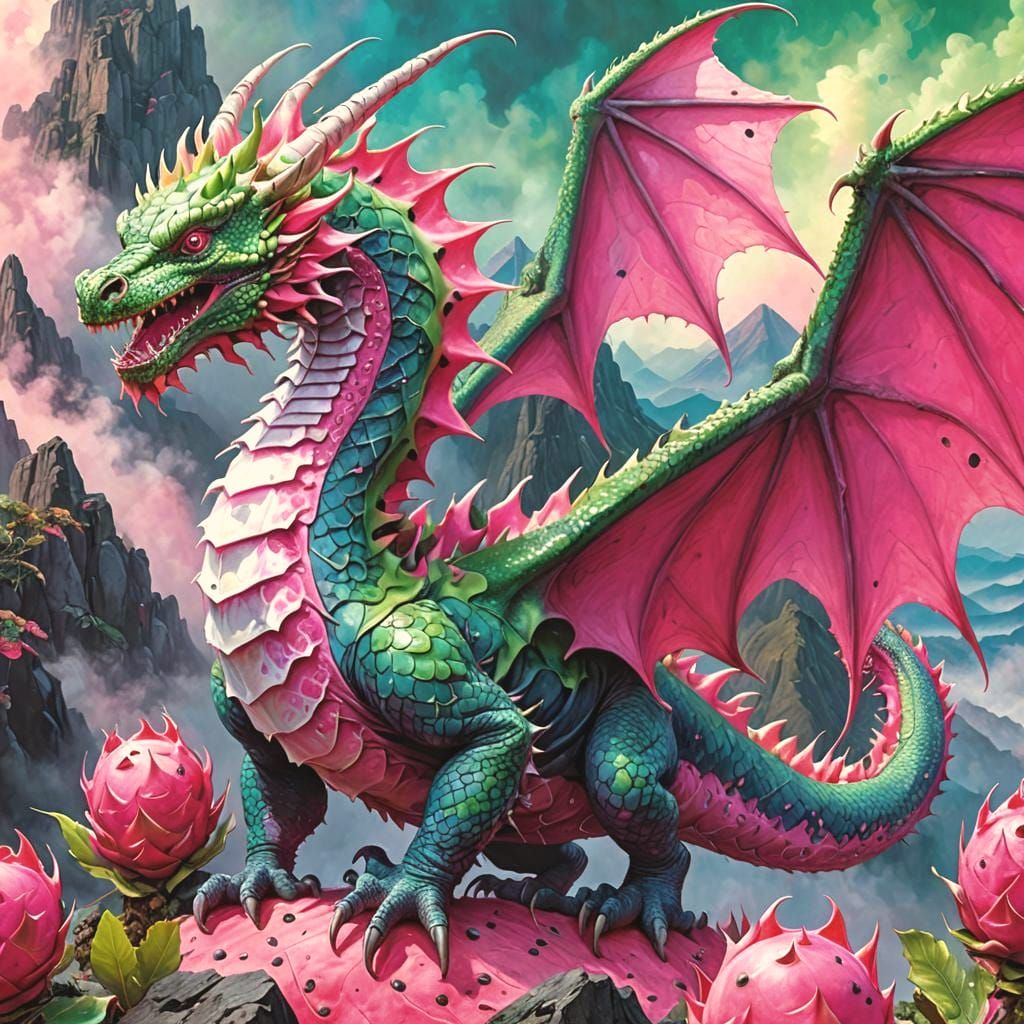 Dragon Fruit Inspired Fantasy Dragon