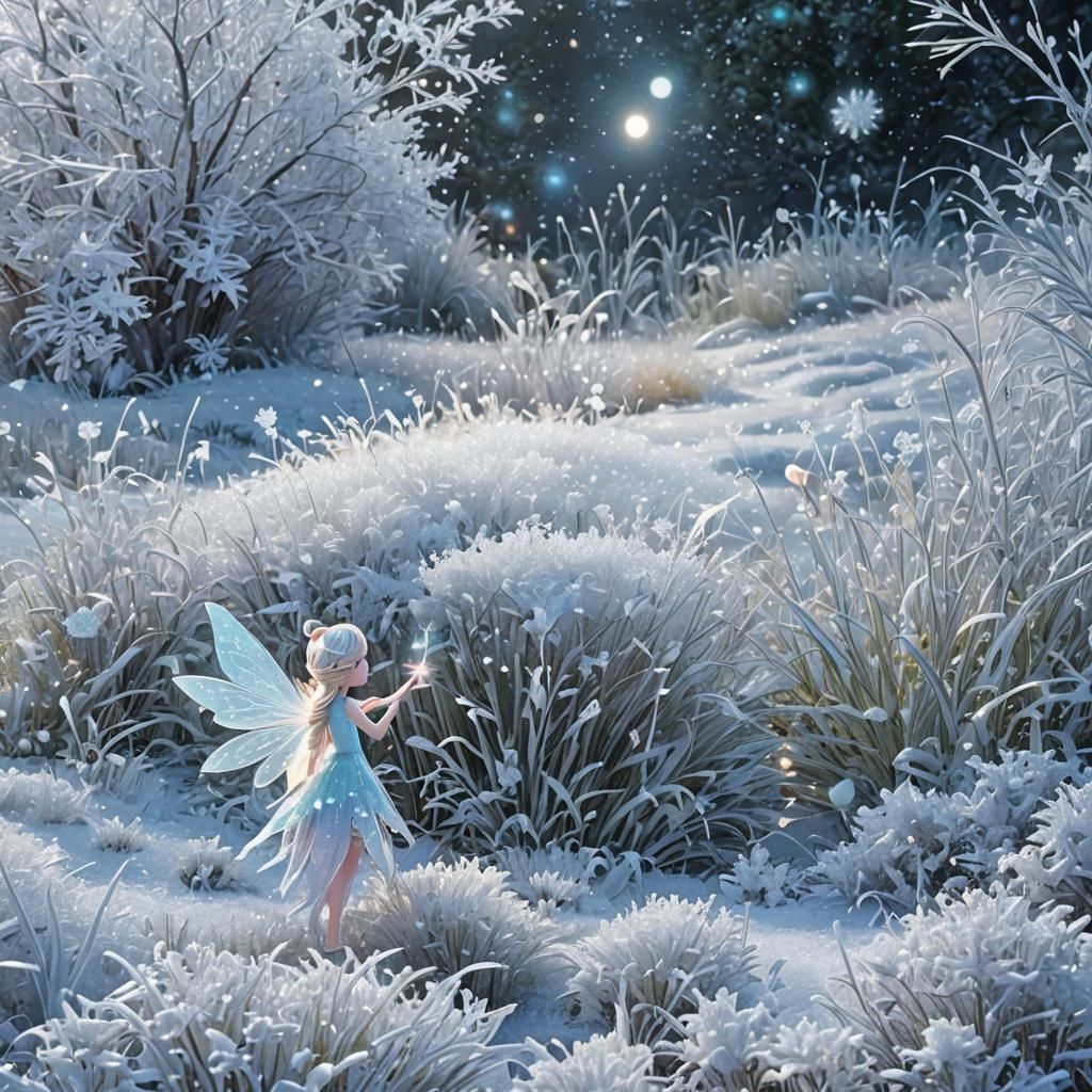 Snow Fairy in Snowy Grasses: Pixar Concept Art