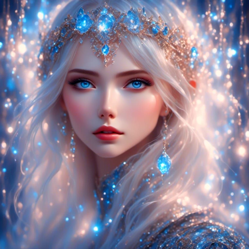 Enchanted Cyberpunk Portrait of Dreamy Face