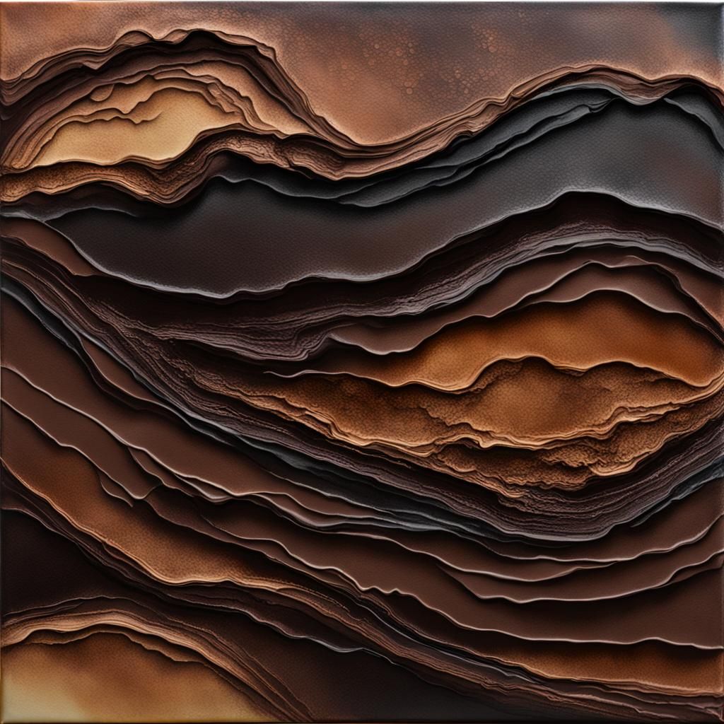 Chocolate Fountain in Impasto Alcohol Ink Style