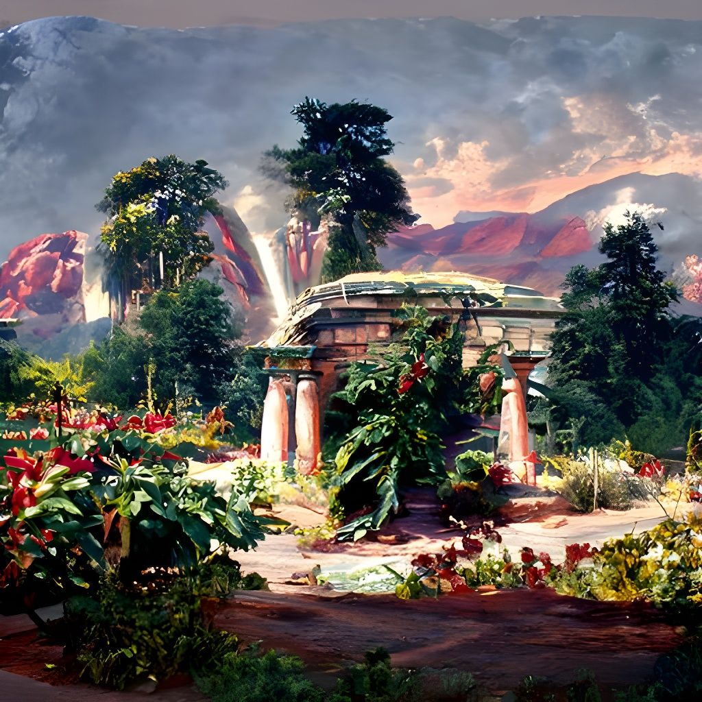 Luminist Botanical Garden Painting