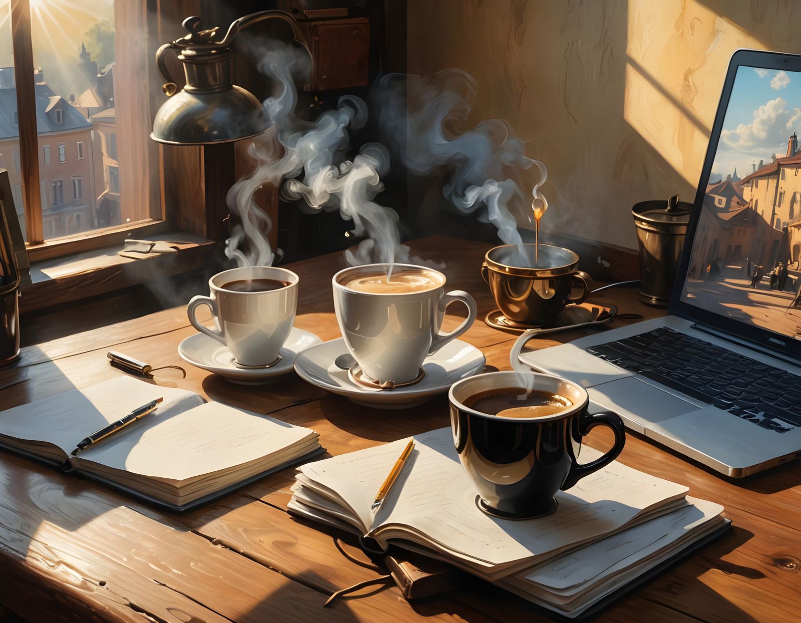 Warm Coffee Break in a Digital Studio