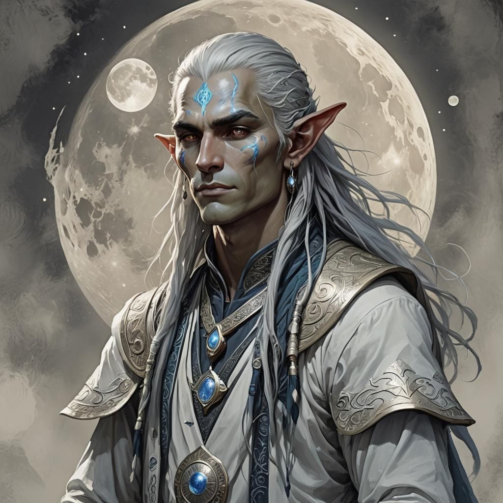 Mystical Moon Elf Spirit Shaman