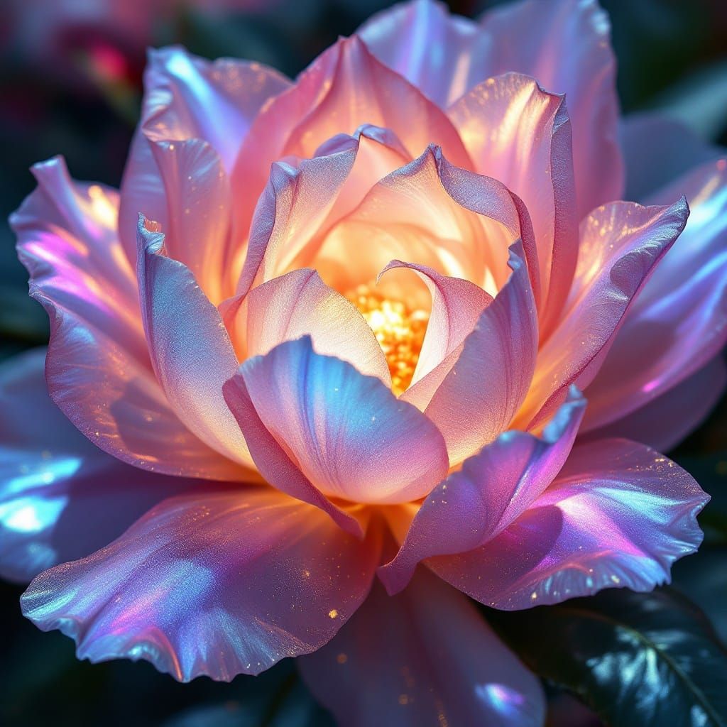 Surreal Bloom in Vibrant Iridescent Hues