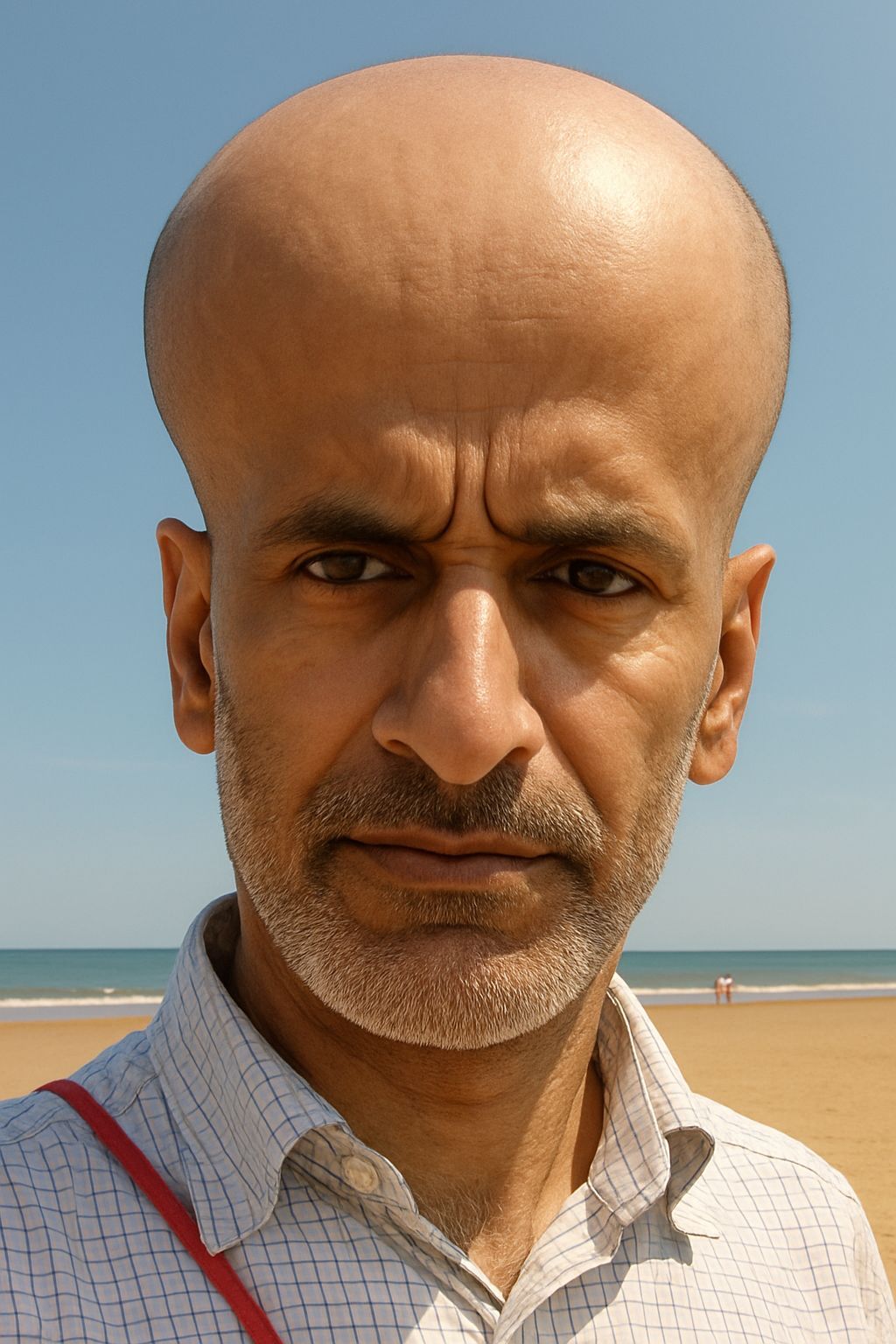 Surreal Man with Giant Head and Brain