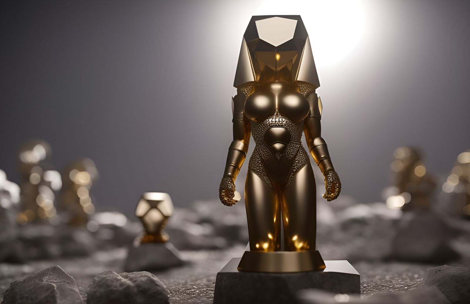 Psychedelic Obsidian Sphinx in Alex Grey Style