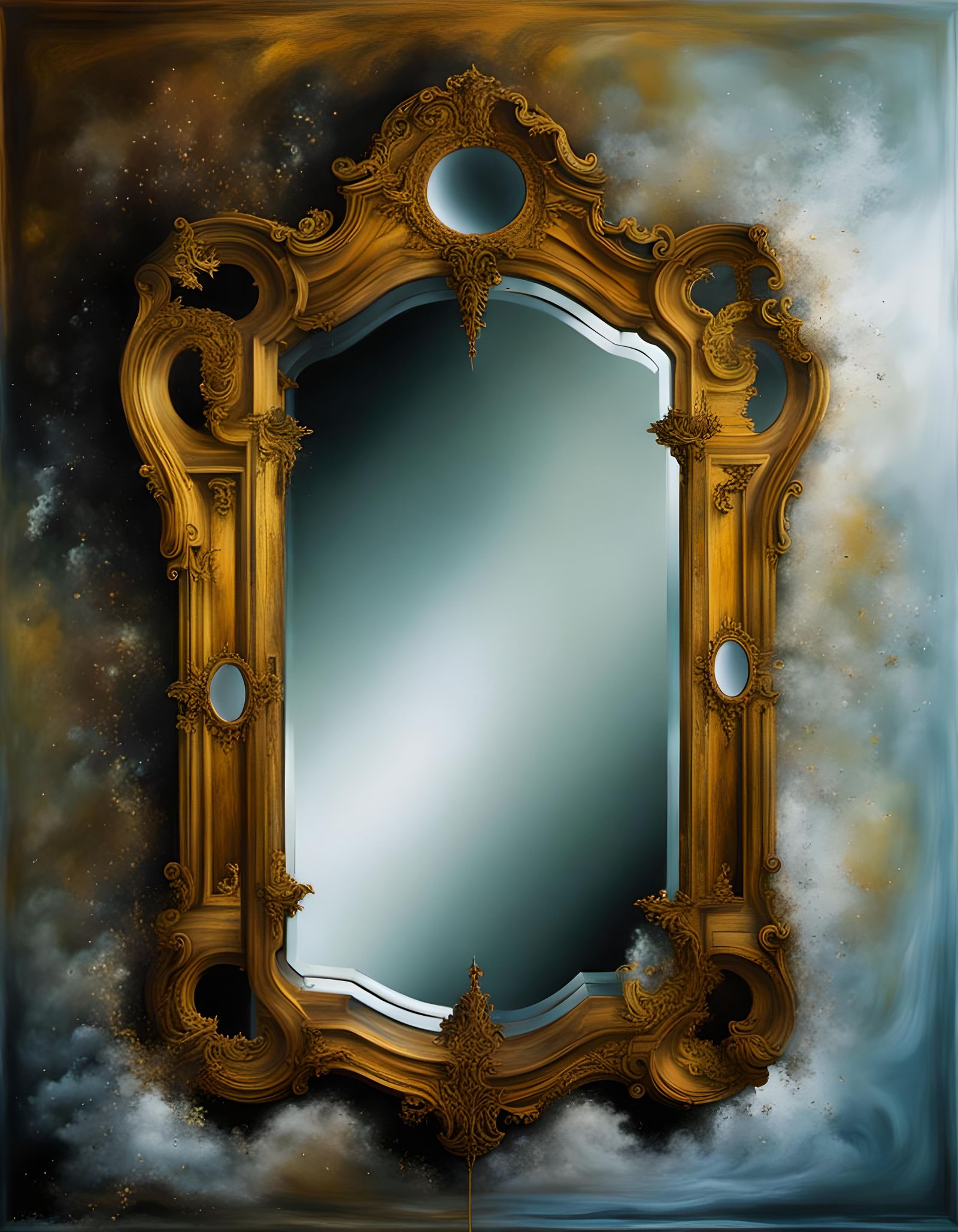 Abstract Imperfections in Ancient Mirror