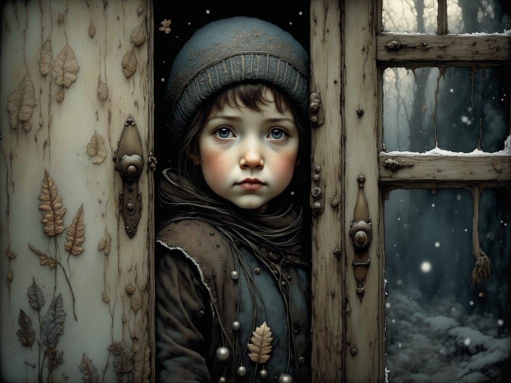 Children Warmly Greet Winter Storm in Fanciful Fashion