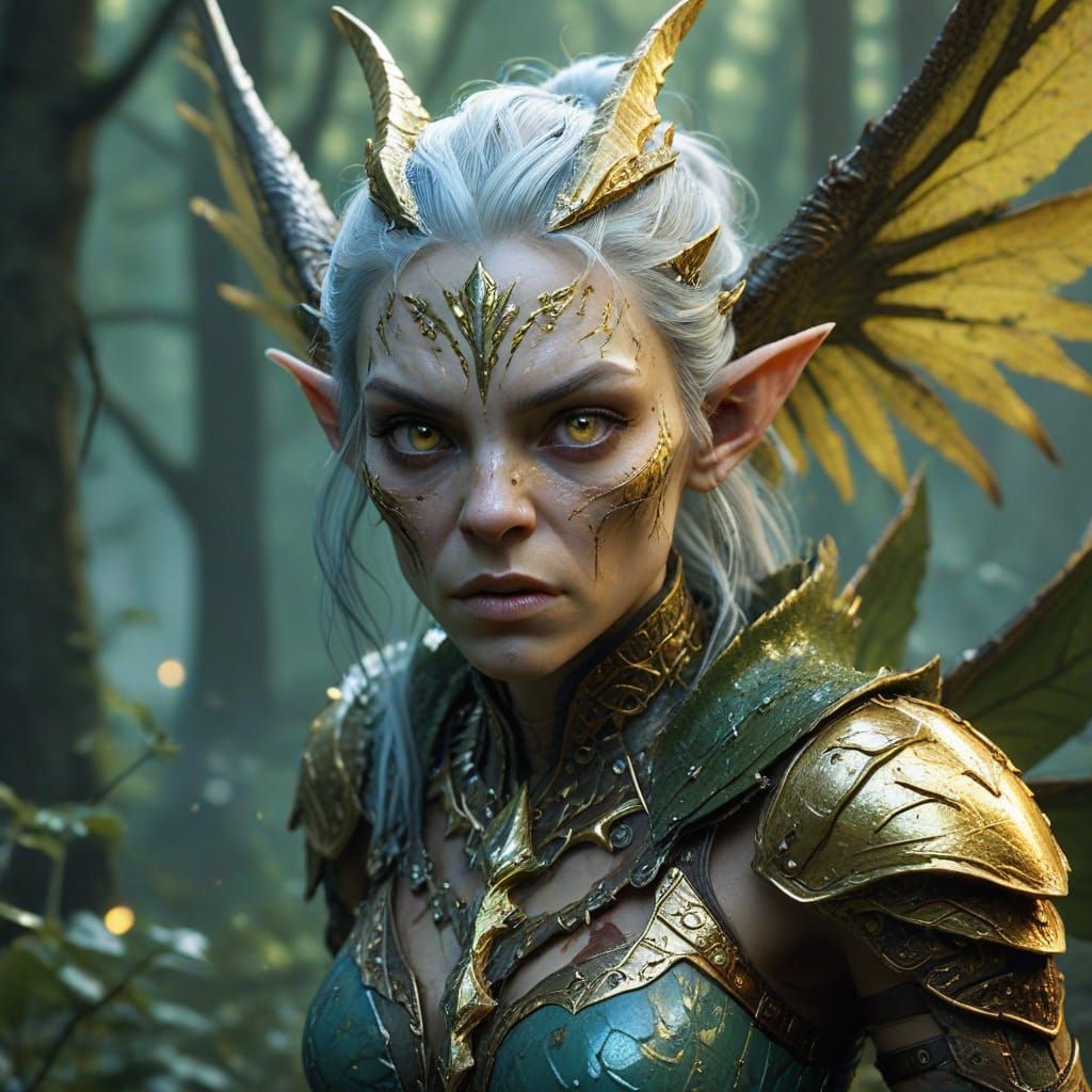 Epic Fantasy Confrontation in Hyperrealistic Detail