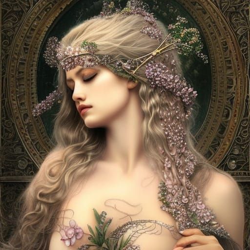 Crystal Goddess Portrait in Hyper-Realistic Digital Art