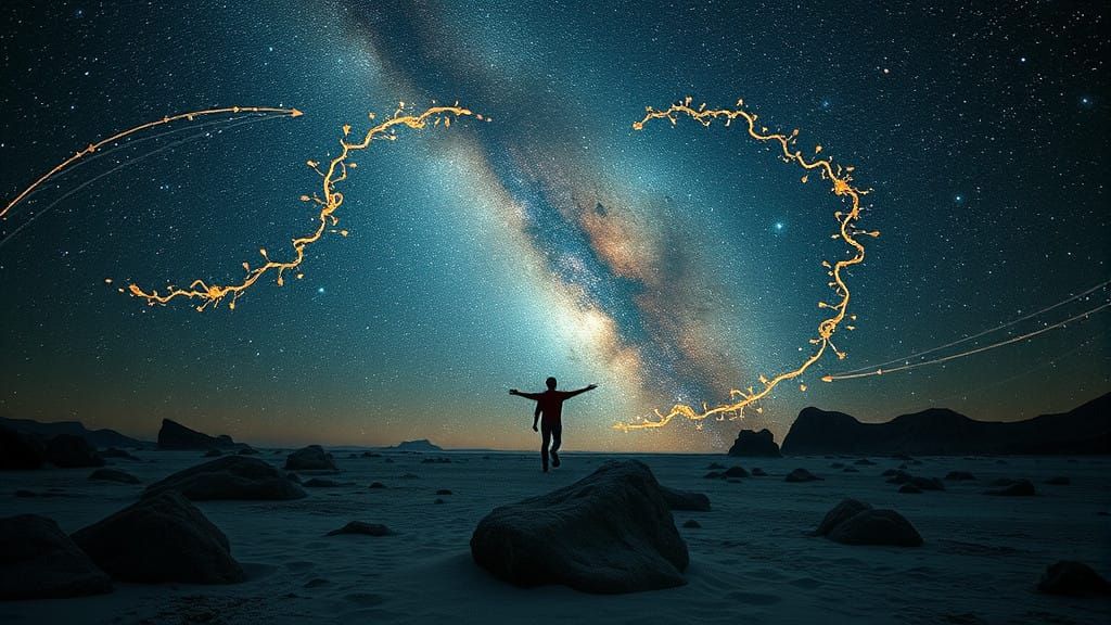 Cosmic Fairy Realm in Kintsugi-Inspired DSLR Art