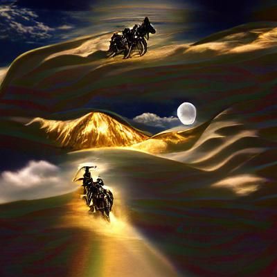 Moonlit Mountain Valley Landscape