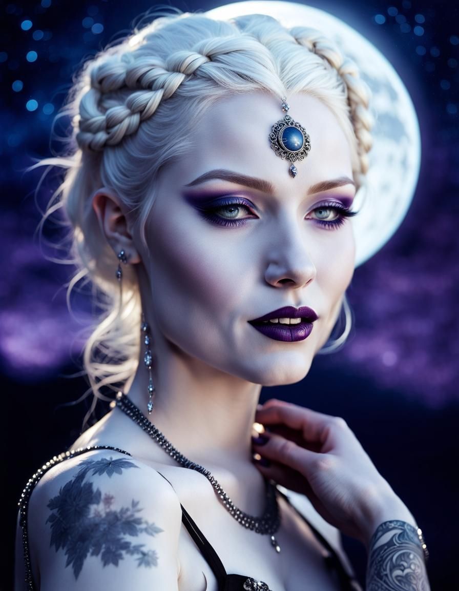 Goddess with Scar Tattoos in Photorealistic Portrait