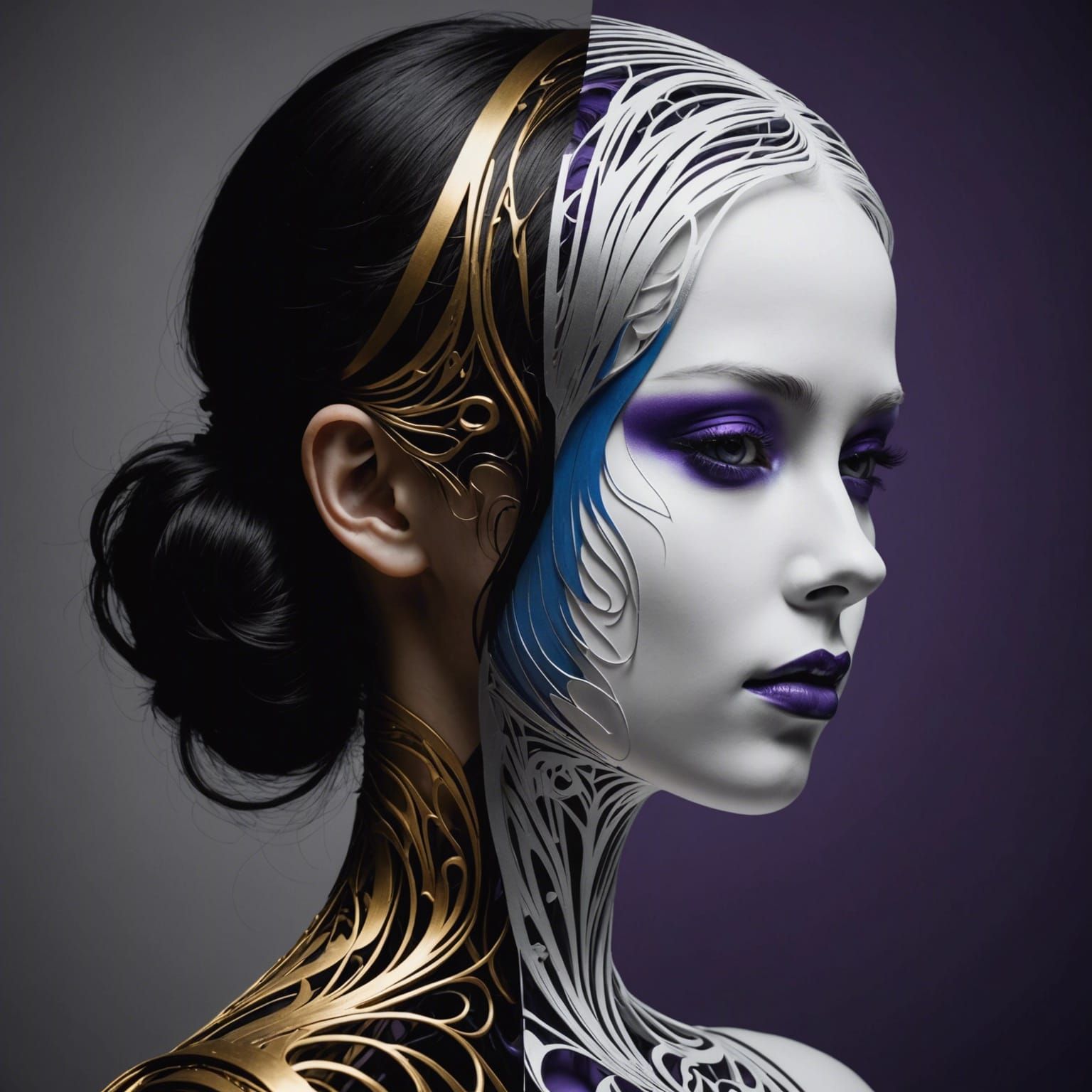 Duality: Good and Evil Silhouette